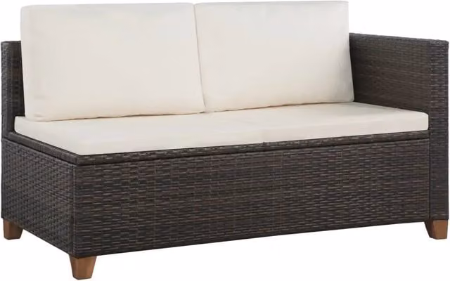 Set Divani da Giardino 4 pz con Cuscini in Polyrattan Marrone 44108