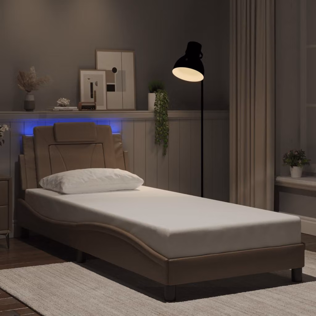 vidaXL Giroletto Viana con LED e porta USB, Colore Marrone, L/P/H: 80 x 200 cm
