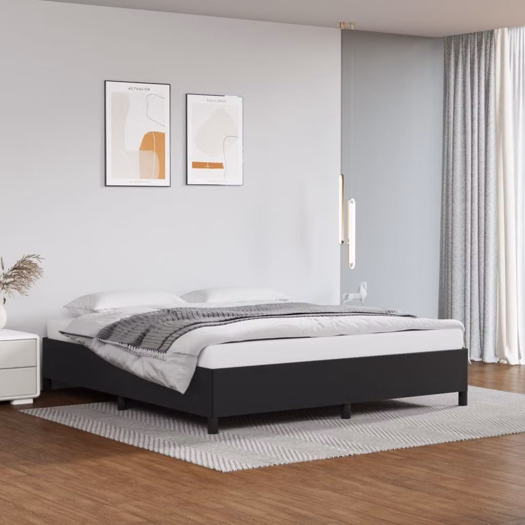 The Living Store struttura letto nera 180x200 cm in ecopelle