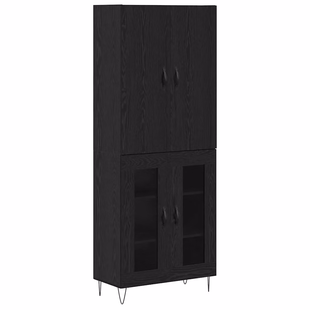 Set di 2 credenze moderne vidaXL in nero opaco, L/P/H: 69,5 x 34 x 180 cm – 2