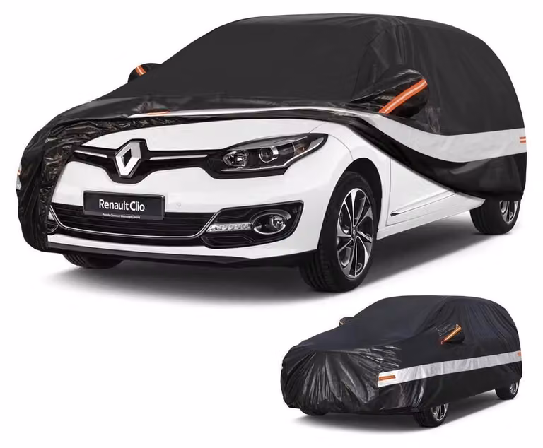 Copertura per auto, 10 strati, impermeabile, per Renault Clio (1990-2025), colore nero