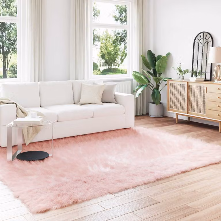 Tappeto moderno vidaXL in poliestere rosa, L: 240 cm, P: 340 cm