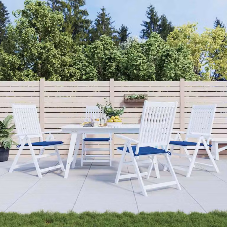 Set di 4 cuscini quadrati per sedia vidaXL in tessuto Oxford blu, traspiranti e idrorepellenti, L/P/H: 50 x 50 x 3 cm