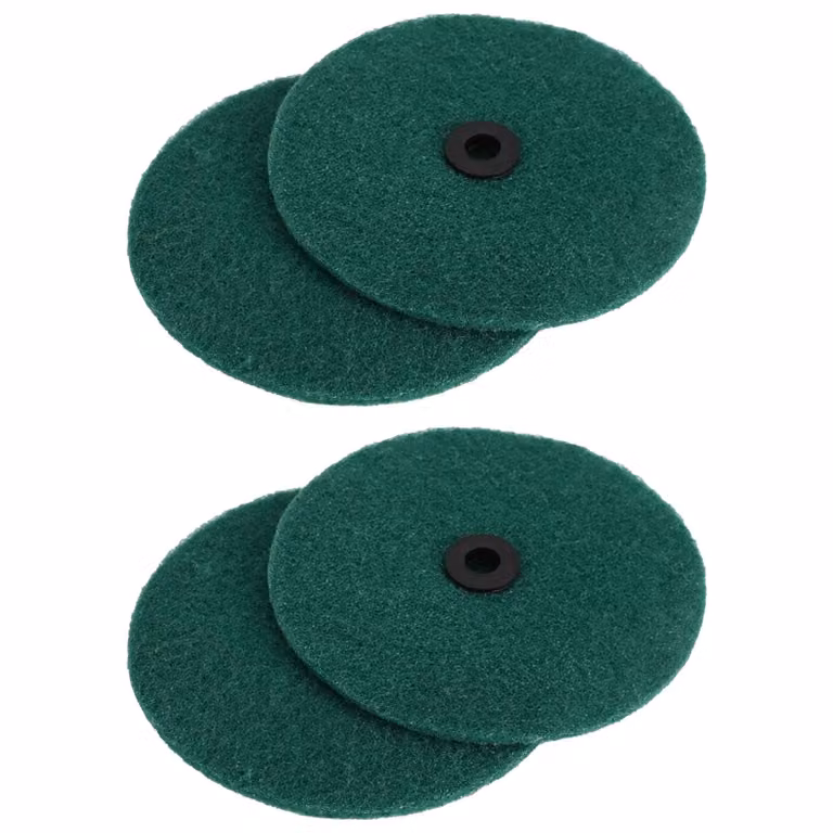 vidaXL Set di 4 Dischi Lucidanti in Microfibra Verde Scuro Ø 14 cm