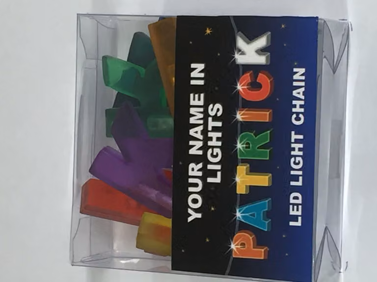 Catena luminosa a LED con il nome "Patrick", in plastica, 1,5 V