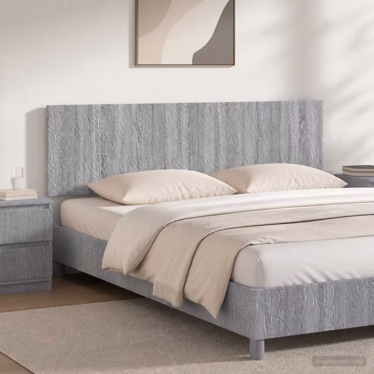 Testiera da muro vidaXL DELFT in legno ingegnerizzato grigio con ripiano integrato e scomparti laterali