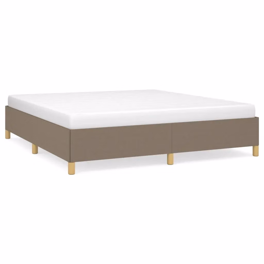 Struttura Letto a Rete a Molle e Giroletto in Tessuto Beige L 180 x P 200 cm – 2