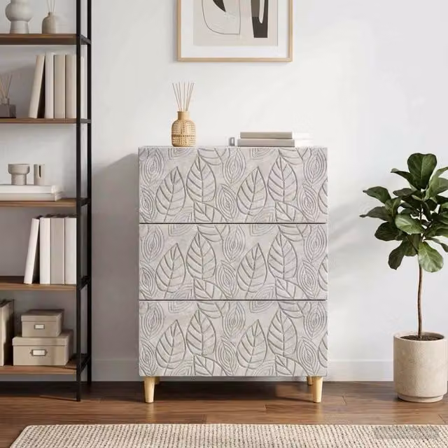 Mobile con Cassetti Moderno vidaXL Grigio Cemento L/P/H: 66 x 34,5 x 90 cm – 1