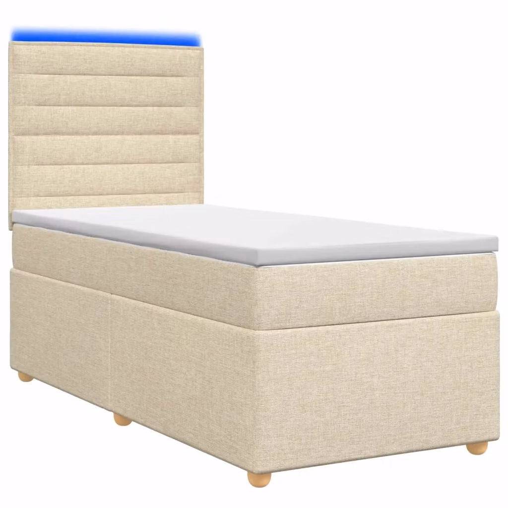Letto box spring ibrido vidaXL con materasso a molle insacchettate e base contenitore, colore beige e bianco, L 200 x L 80 cm – 2