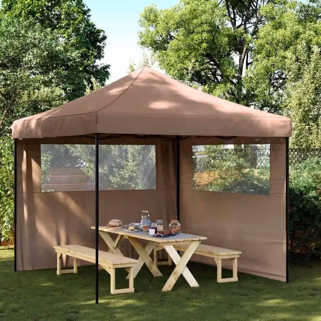 Tenda da festa Party-Tenda in tessuto Oxford e PVC marrone L/P/H: 292 x 292 x 315 cm