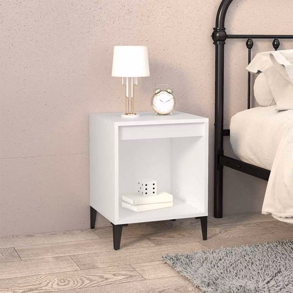 Comodino moderno vidaXL bianco L 40 cm, P 35 cm, H 50 cm