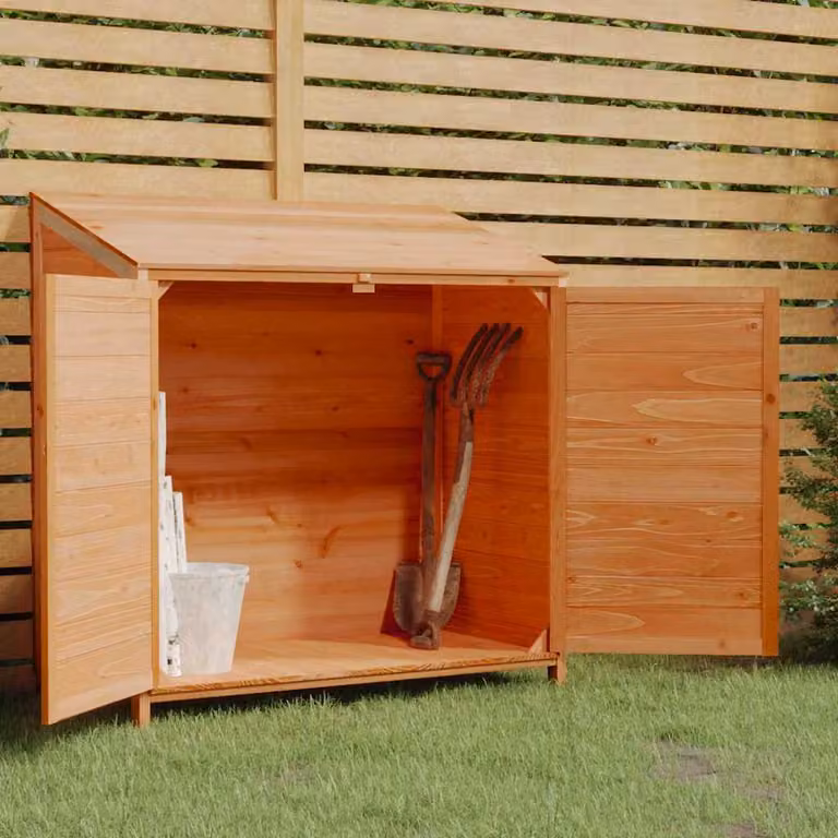 Capanno da Giardino vidaXL in Legno Massello di Abete Marrone L: 102 cm, P: 52 cm, H: 112 cm