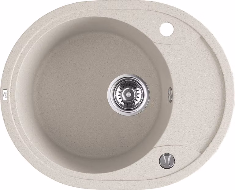 Lavello di design in granito a 1 vasca con scarico corto Beige