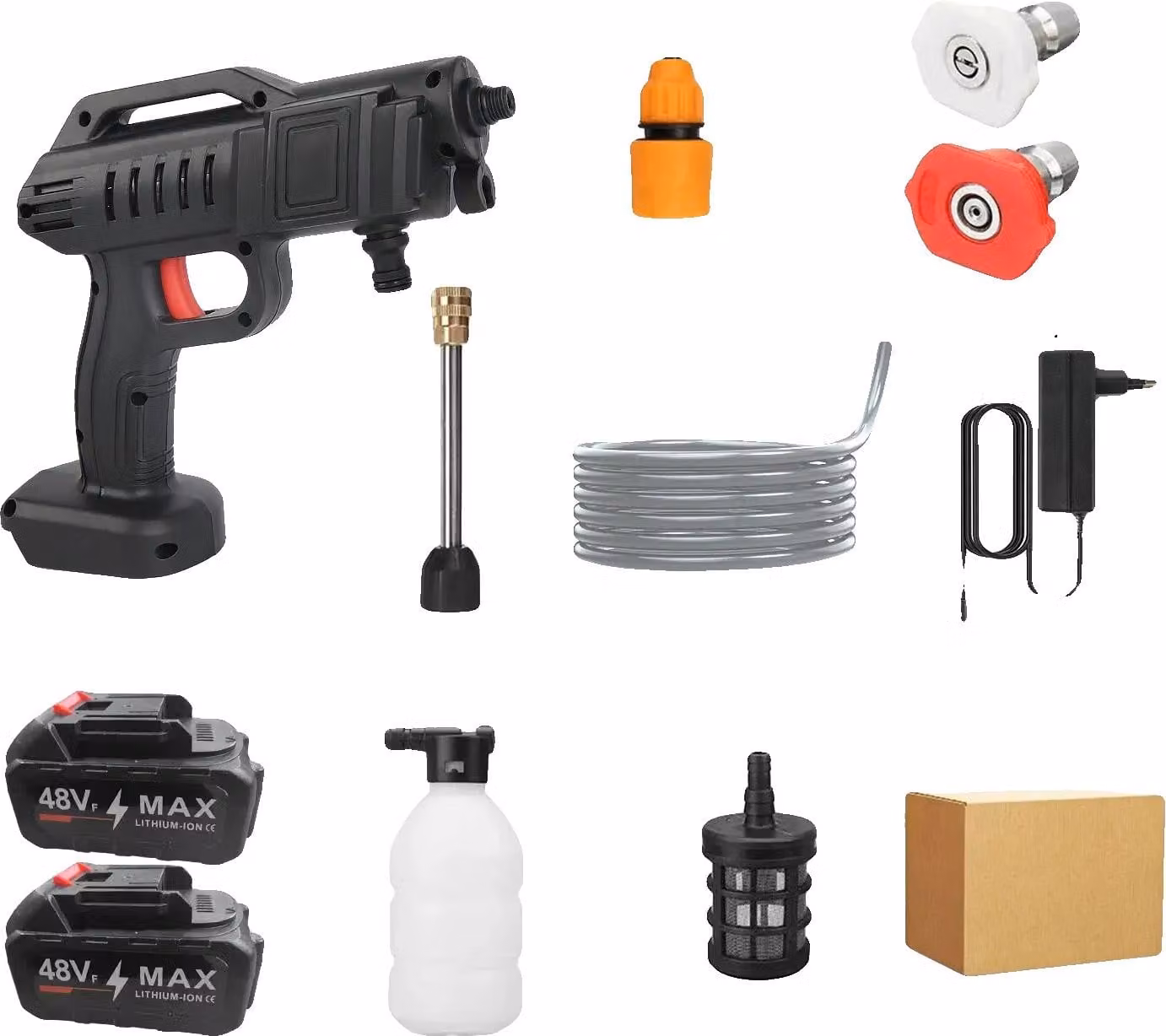 Pistola per lavaggio ad alta pressione, senza fili, con opzioni di spruzzo regolabili, 12000mAh