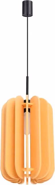 Lampada a sospensione MULA Sollux Lighting con paralume in tessuto e struttura in metallo, design moderno e organico, colore giallo, Diametro: 27 cm