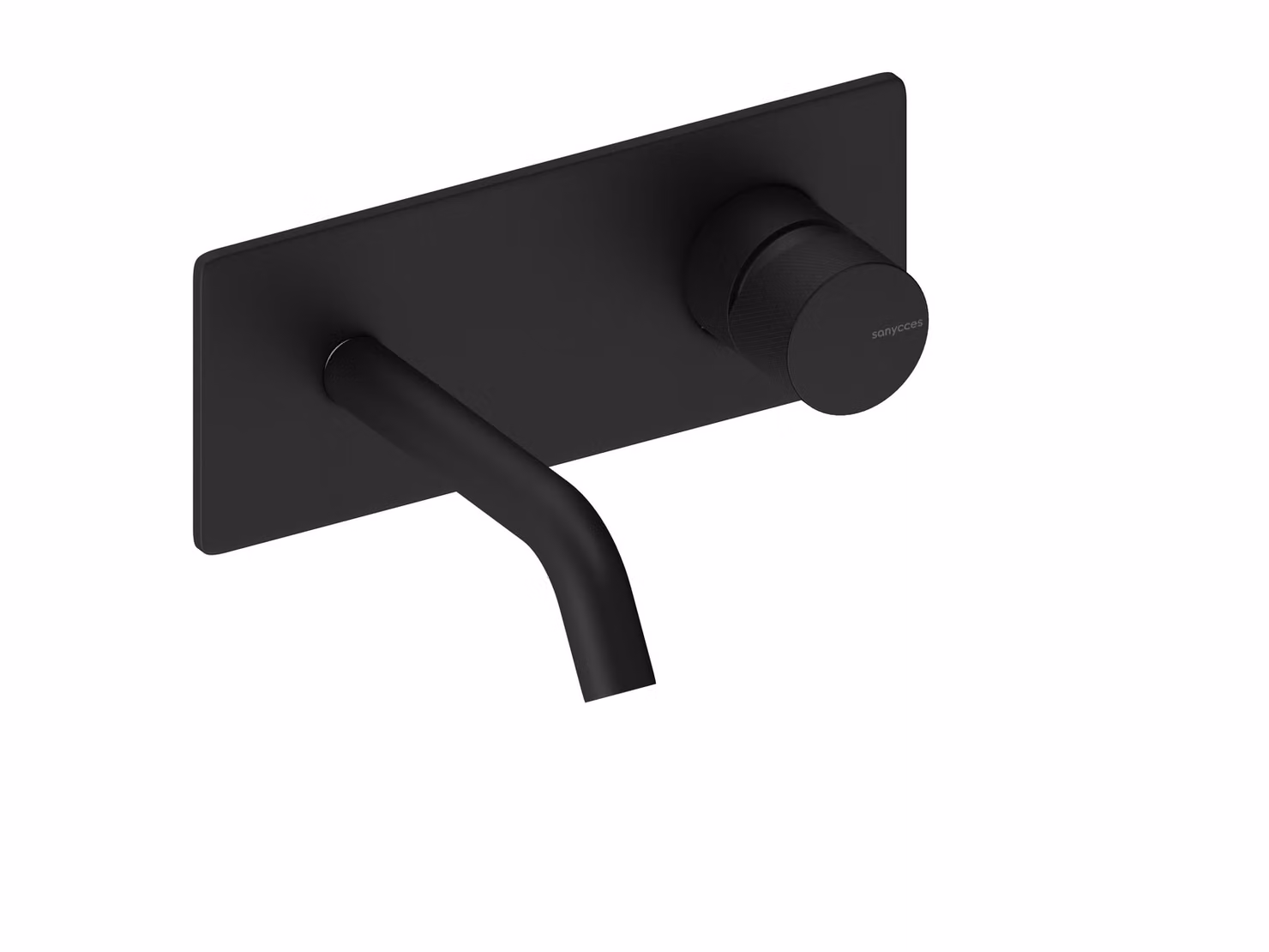 SANYCCES LOOP K ColdOpen Rubinetto lavabo da incasso a parete con sporgenza di 14 cm, nero opaco