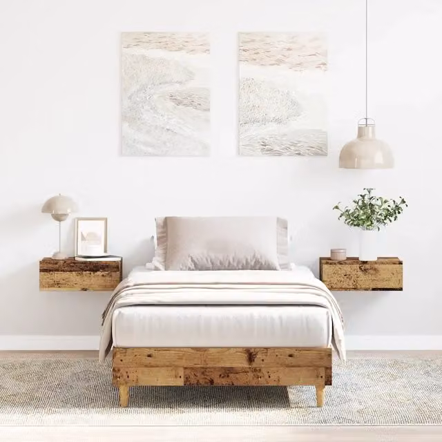 Struttura Letto Design Mania in Legno Antico Marrone con Doghe in Legno L/P/H: 190 x 90 x 25 cm – 1