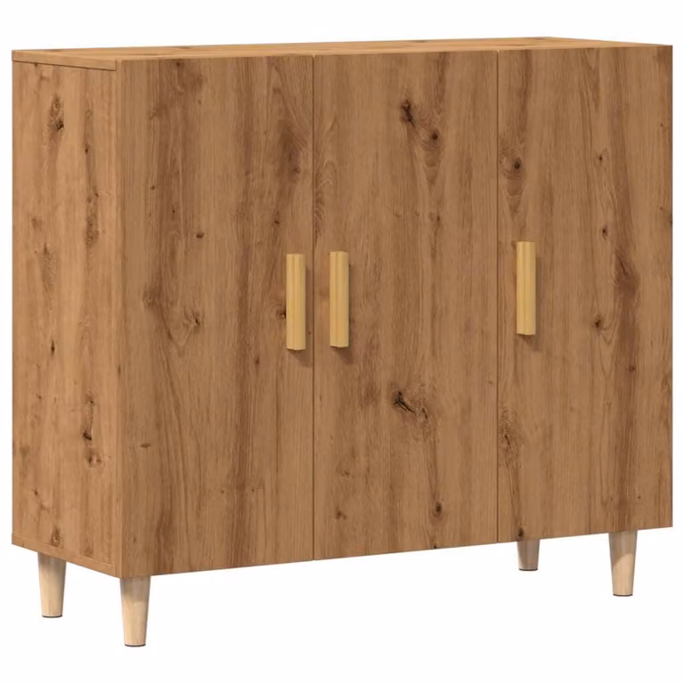 Credenza Rovere Artigianale 90x34x80 cm in Legno Multistrato