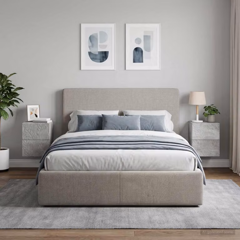 Set di 2 comodini sospesi vidaXL in stile moderno, colore grigio, L 34,5 cm x P 33 cm x H 40 cm