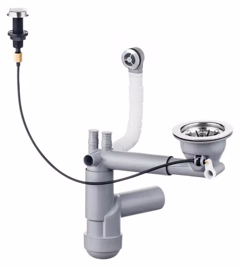 Solidchoice - Sifone flessibile con comando eccentrico per lavabo