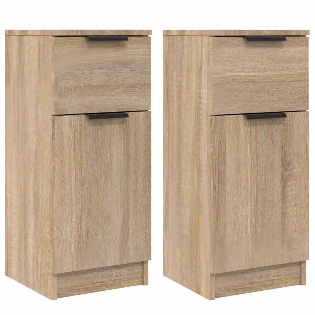 Credenze 2 pz Rovere Sonoma 30x30x70 cm in Legno Multistrato