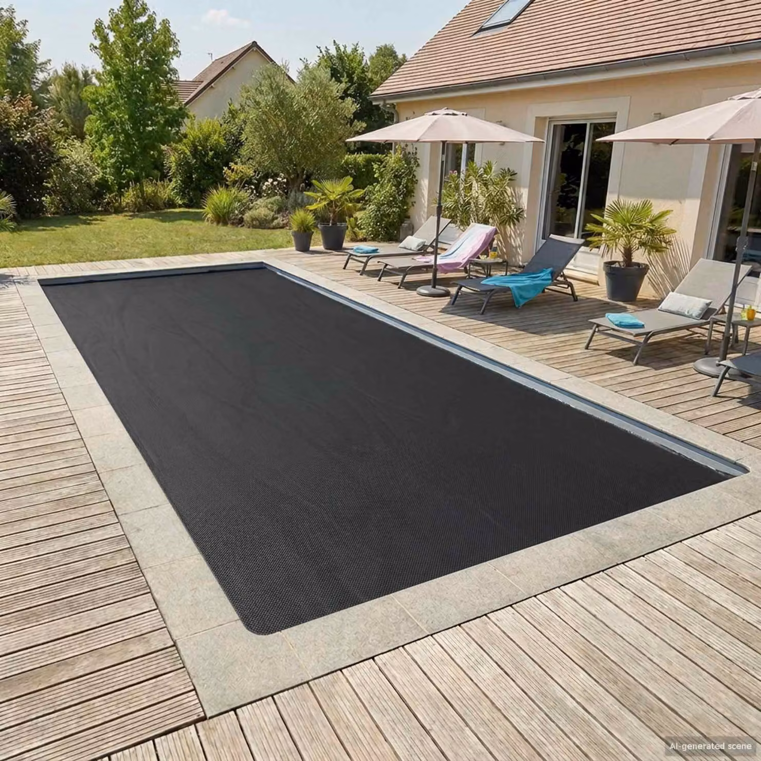 Copertura solare termica per piscina vidaXL in plastica nera, L: 800 cm x P: 400 cm