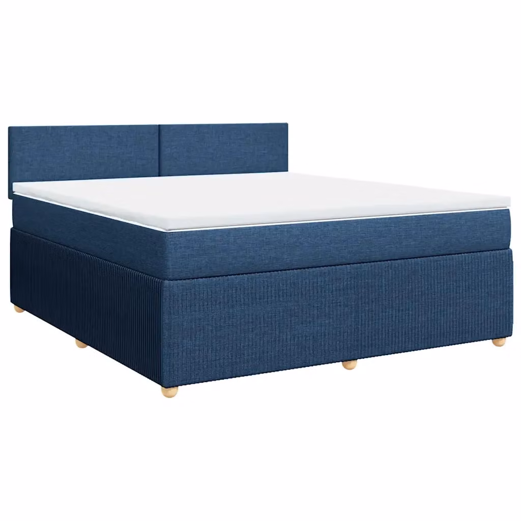 Letto Ibrido vidaXL con Giroletto a Molle e Materasso Blu e Bianco L/P: 180 x 200 cm – 2