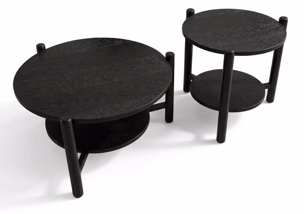 Set da salotto in stile moderno con tavolino da salotto e tavolino di servizio