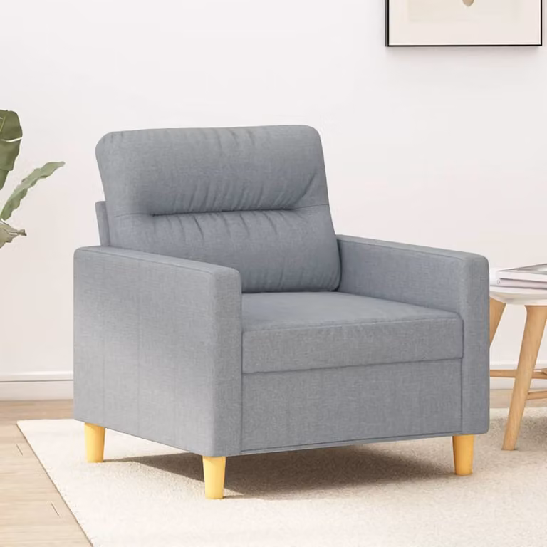 Maison Exclusive - Poltrona grigio chiaro, 60 cm, rivestita in tessuto