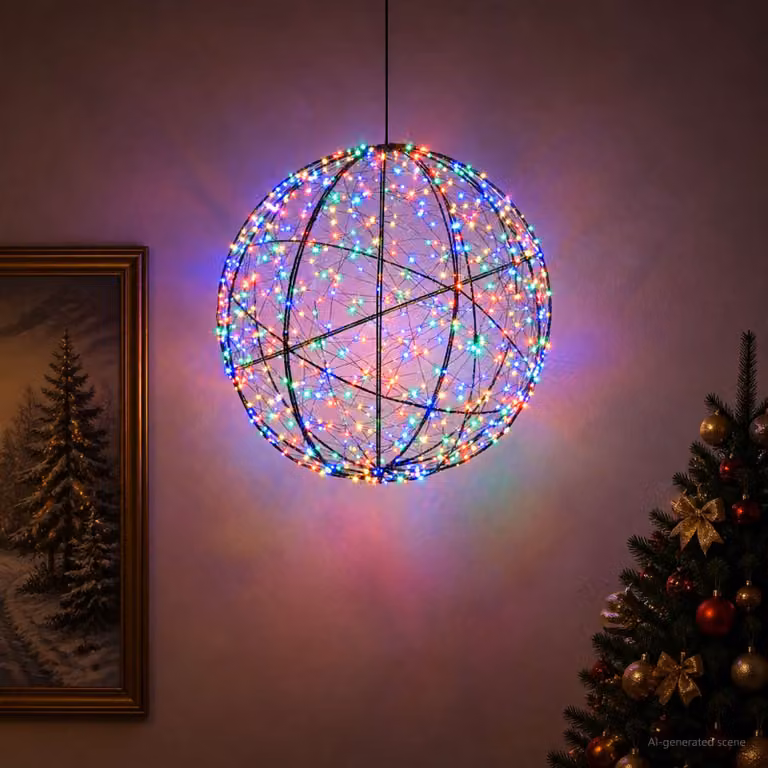 vidaXL Luce a punta di Natale 750 LED Multicolore Ø 50 x 52 cm