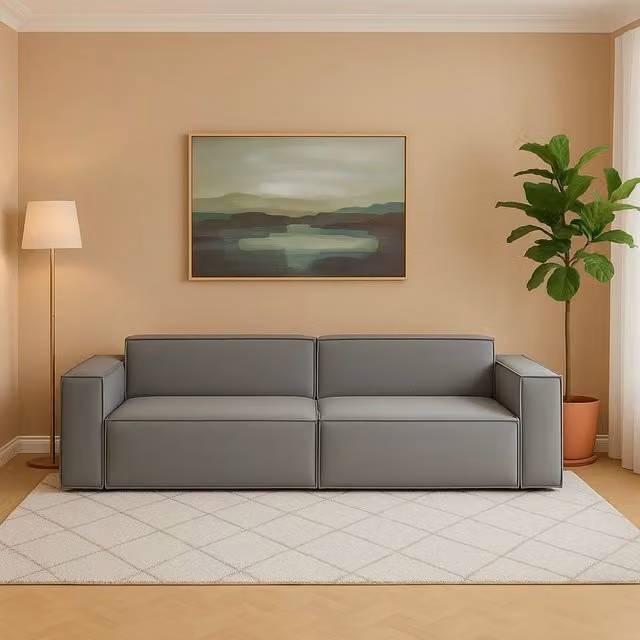 Divano componibile Argo di Talamo Italia, modello moderno a 3 posti lineare in tessuto grigio con funzione letto e coperture rimovibili, L: 260 cm, H: 70 cm, P: 95 cm