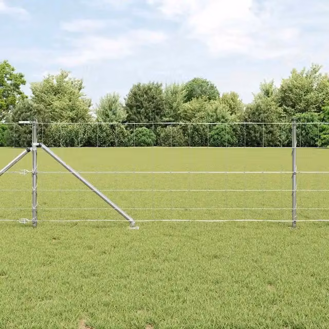 Recinzione in rete saldata con punte 100 x 0,8 m Argento Rete 3351468