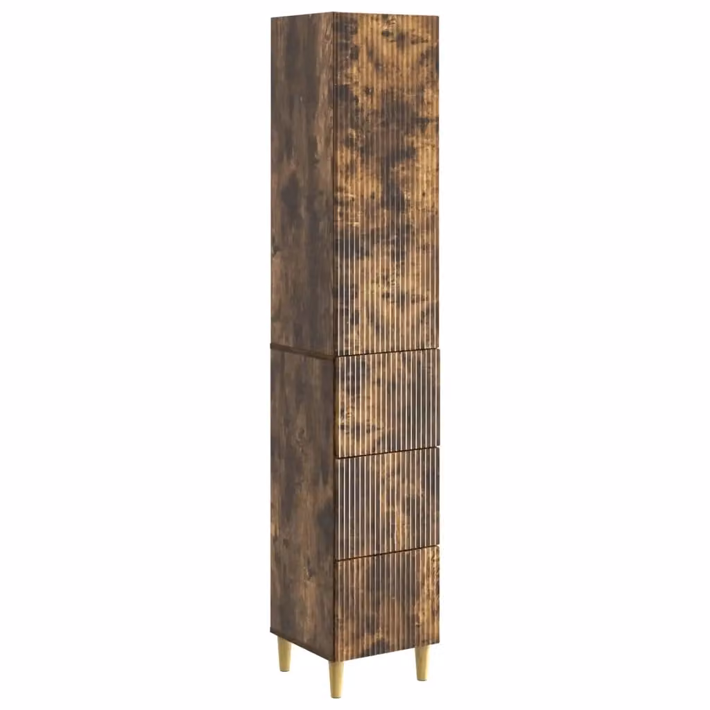 Set di 2 armadi moderni vidaXL in legno MDF marrone opaco con ante a battente, ripiani e cassetti interni, da appendere a parete L/P/H: 90 x 34,5 x 33 cm – 2