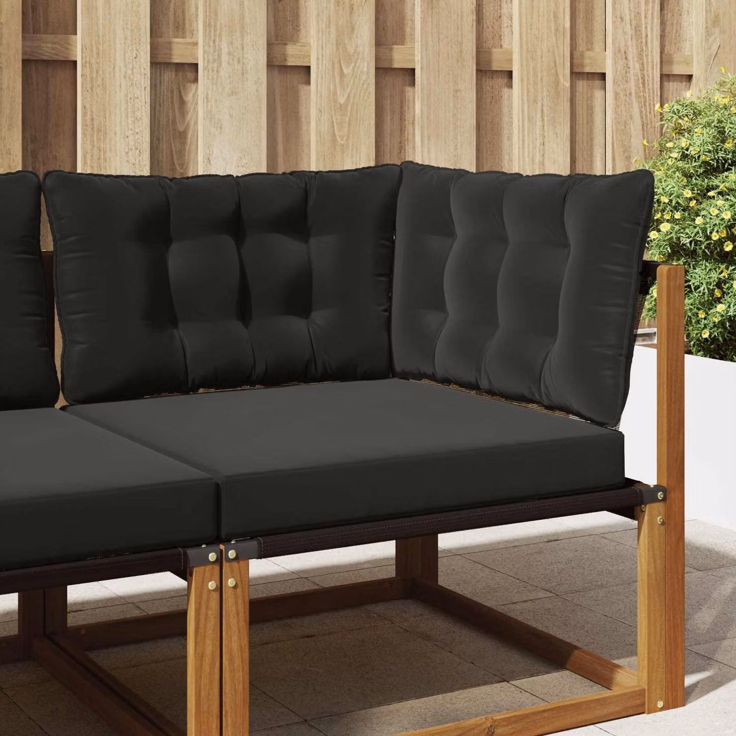 vidaXL Cuscino quadrato per divano da esterno in poliestere, Nero, 68,5 x 68,5 cm