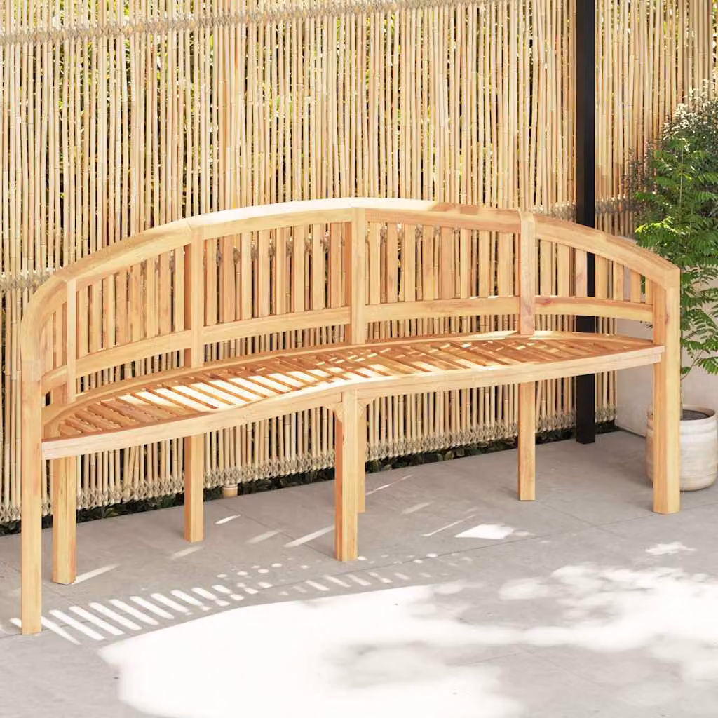 vidaXL Panchina a Forma di Banana in Legno di Teak Marrone L: 200 cm, H: 110 cm, P: 45 cm – 1