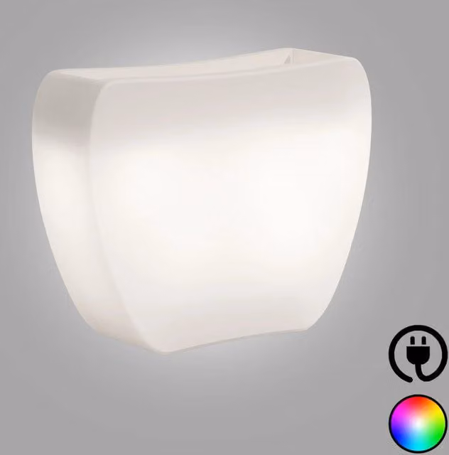 Vaso luminoso moderno di design 100x31 H80 in polimero resistente con LED multicolor per interno ed esterno - Made in Italy - Monacis