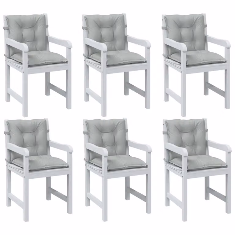 Set di 4 cuscini per sedia vidaXL in poliestere grigio mélange, modello moderno con antiscivolo e resistente ai raggi UV, L 100 cm x P 50 cm x H 7 cm
