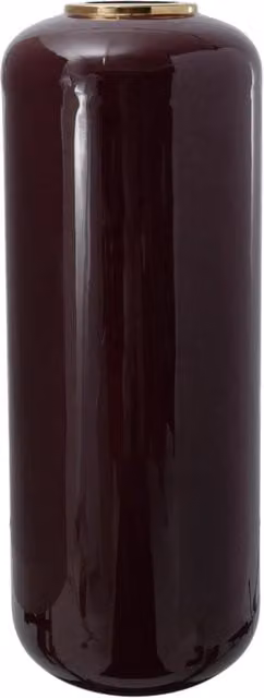 Vaso da terra Art Deco in metallo bordeaux e oro