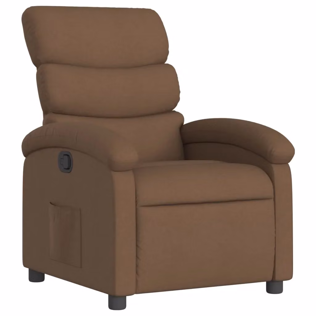 Poltrona Reclinabile Relax vidaXL in Tessuto Marrone con Braccioli e Reclinazione Manuale – 2