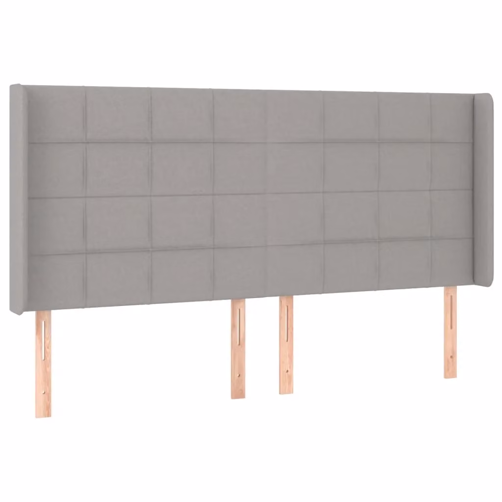 Testiera con Orecchie Design Mania in Tessuto Grigio Chiaro L: 203 cm, P: 16 cm, H: 118/128 cm – 2