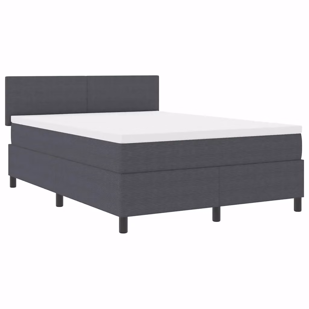 Letto moderno vidaXL con illuminazione LED sottostante, struttura imbottita in tessuto grigio e bianco, L/P/H: 193 x 144 x 280 cm – 2