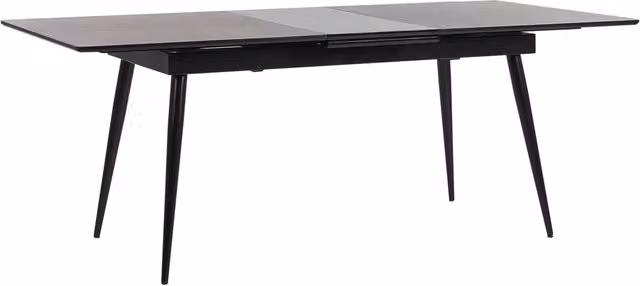Tavolo da pranzo allungabile BELIANI nero con piano in MDF laminato e gambe in metallo design minimalista L: 160-200 cm, P: 90 cm, H: 76 cm