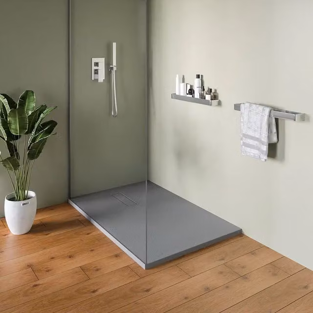 Piatto doccia 80x120 cm in marmoresina grigio effetto pietra | Merlera