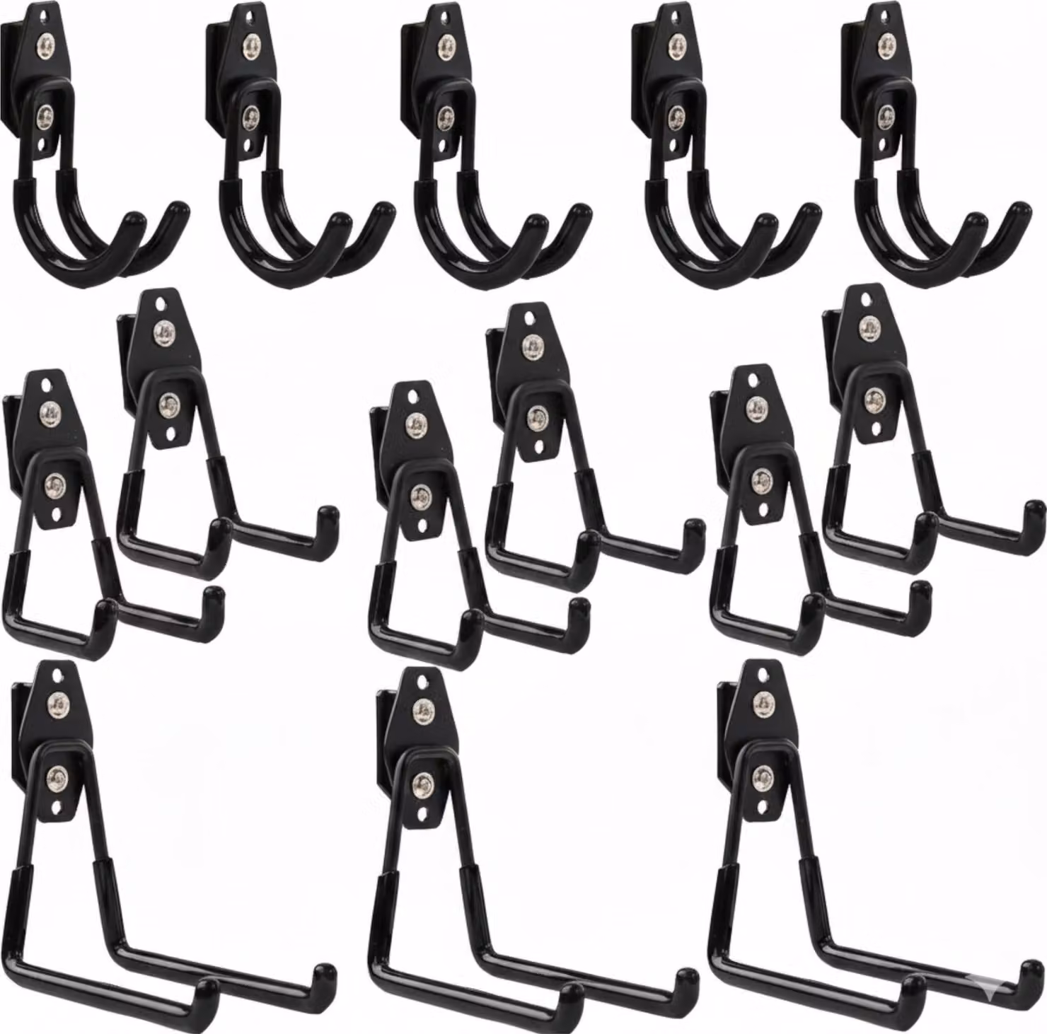 Set di 14 ganci portautensili BOTLE per sistema di valigie Qbrick per utensili "dritti e a forma di U" S, M, L grandi, acciaio con PVC, garage, officina, utensili elettrici, ganci doppi, portata fino a 30 kg