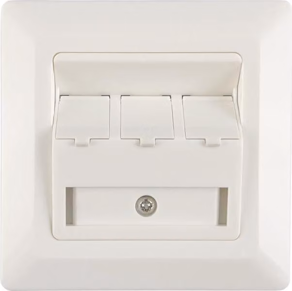 Adattatore da incasso ALANTEC 3xRJ45 con alette di protezione dalla polvere