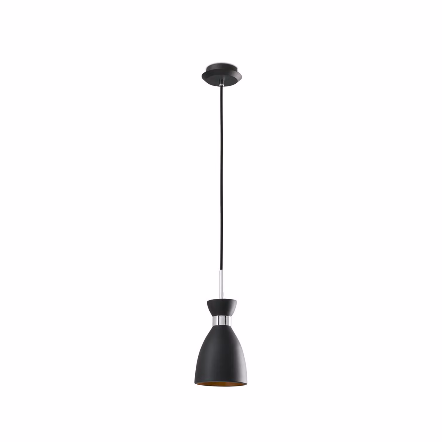 Lampada a sospensione nera retrò 1 lampadina
