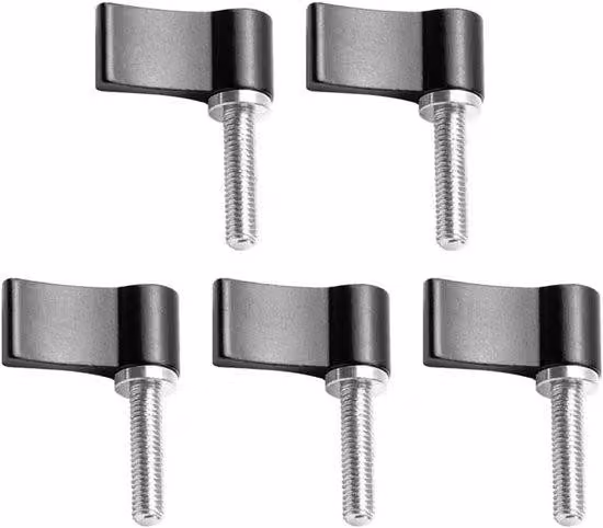 Set di viti regolabili con leva a pollice M5 17 mm, nero