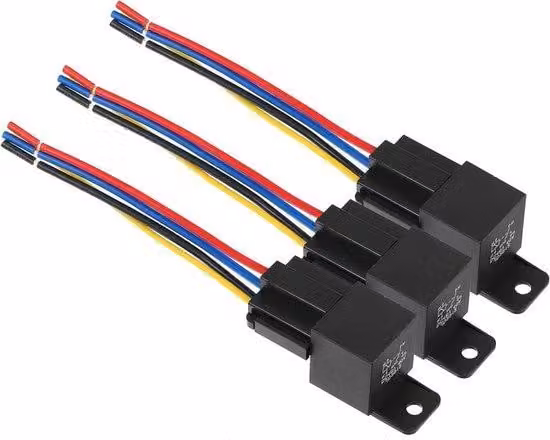 Set universale di 3 relè automatici da 48V e 40A per auto, con cablaggio – 5 pin – inclusi connettori