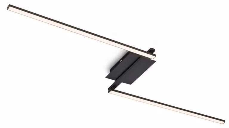 Plafone LED a 2 luci orientabile nero 3000K 12W metallo Briloner