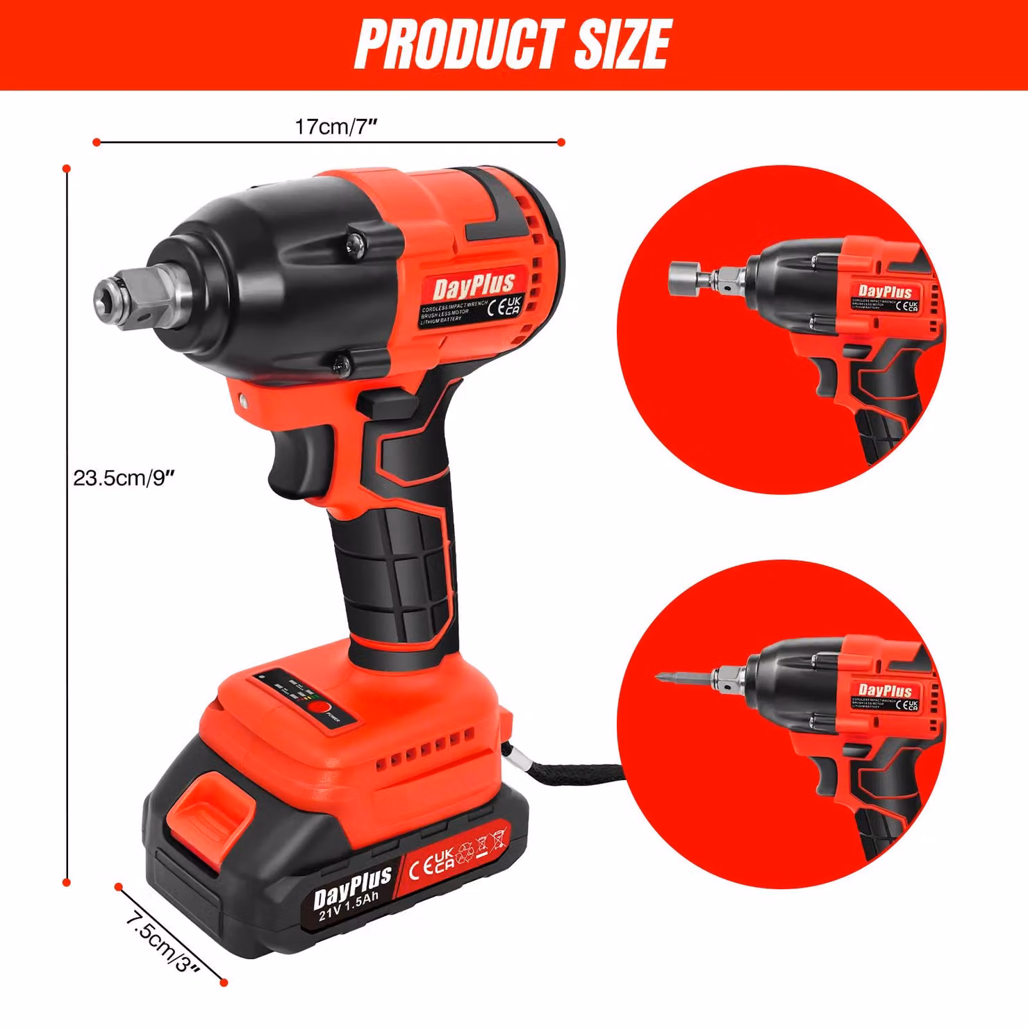 Avvitatore a percussione a batteria - Avvitatore a percussione elettrico - 21 V - Coppia massima di 320 Nm - Motore brushless - Batteria da 1,5 Ah - Set di accessori da 24 pezzi